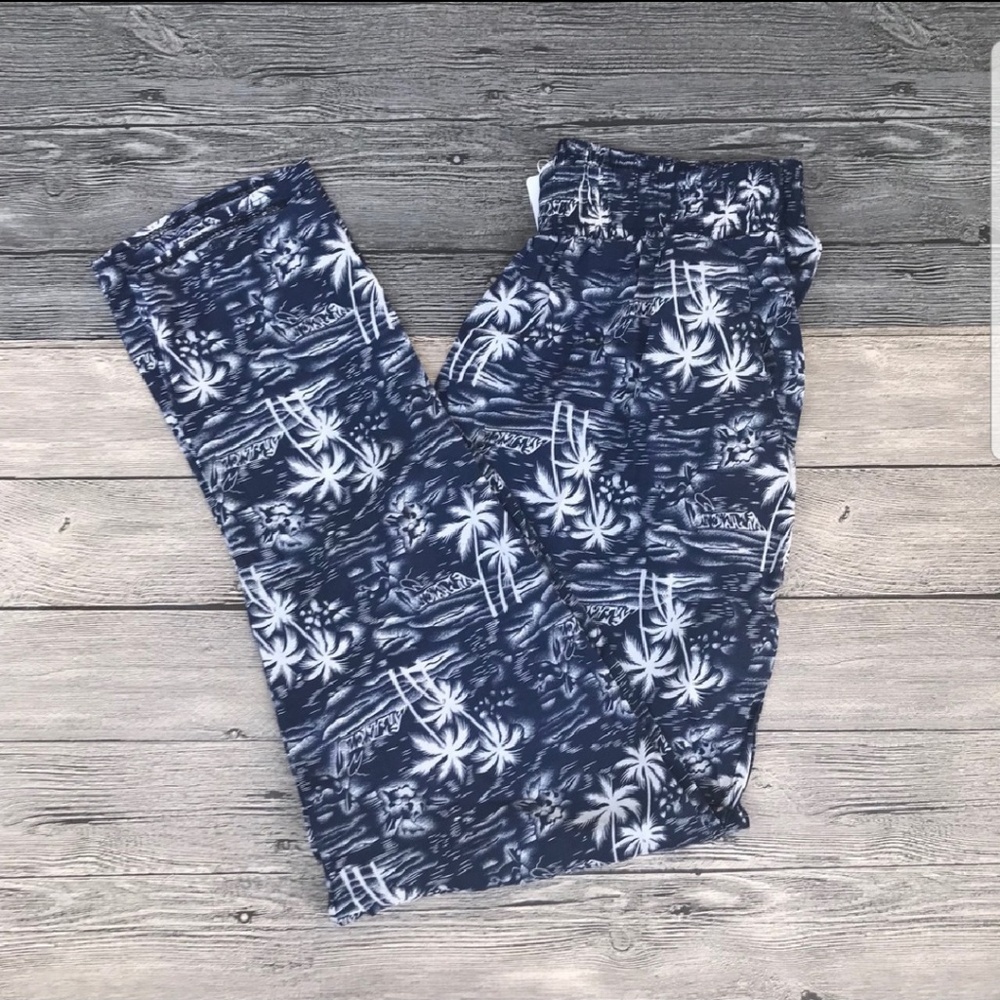 SALE ! NEW Loose Fit Pants Print Blue Tapered M